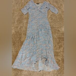 Markus Lupfer Sheer Floral Asymmetric Dress **NO LINING**